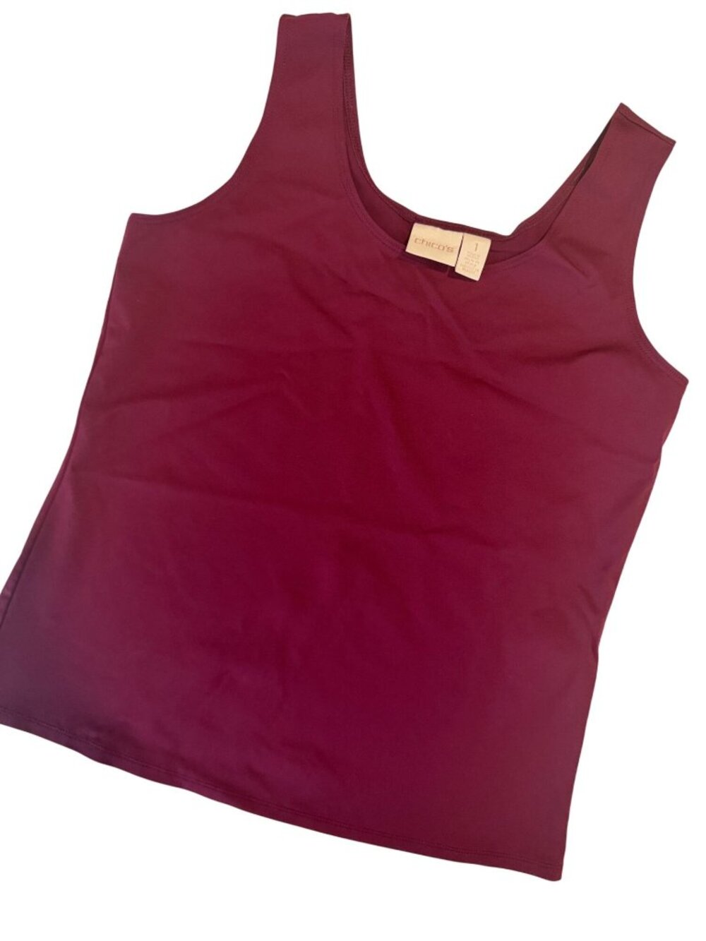 Chico's Burgandy Wide Straps Business Casual Traveler Tank Size Medium